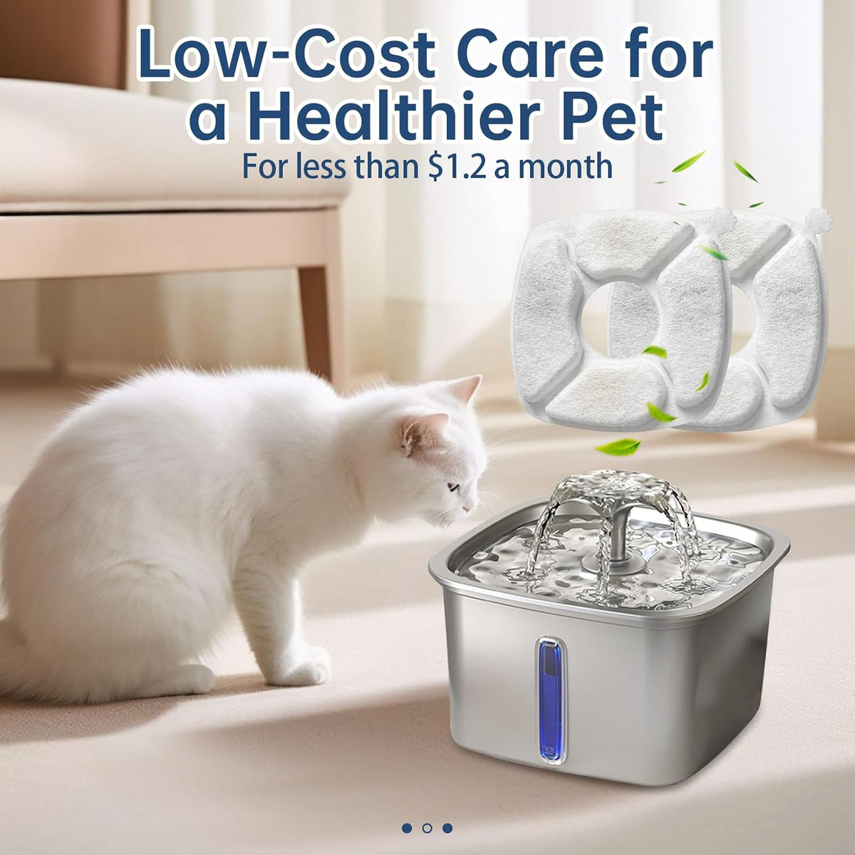 48 piezas filtros de repuesto para fuente de agua para gatos - paqu...