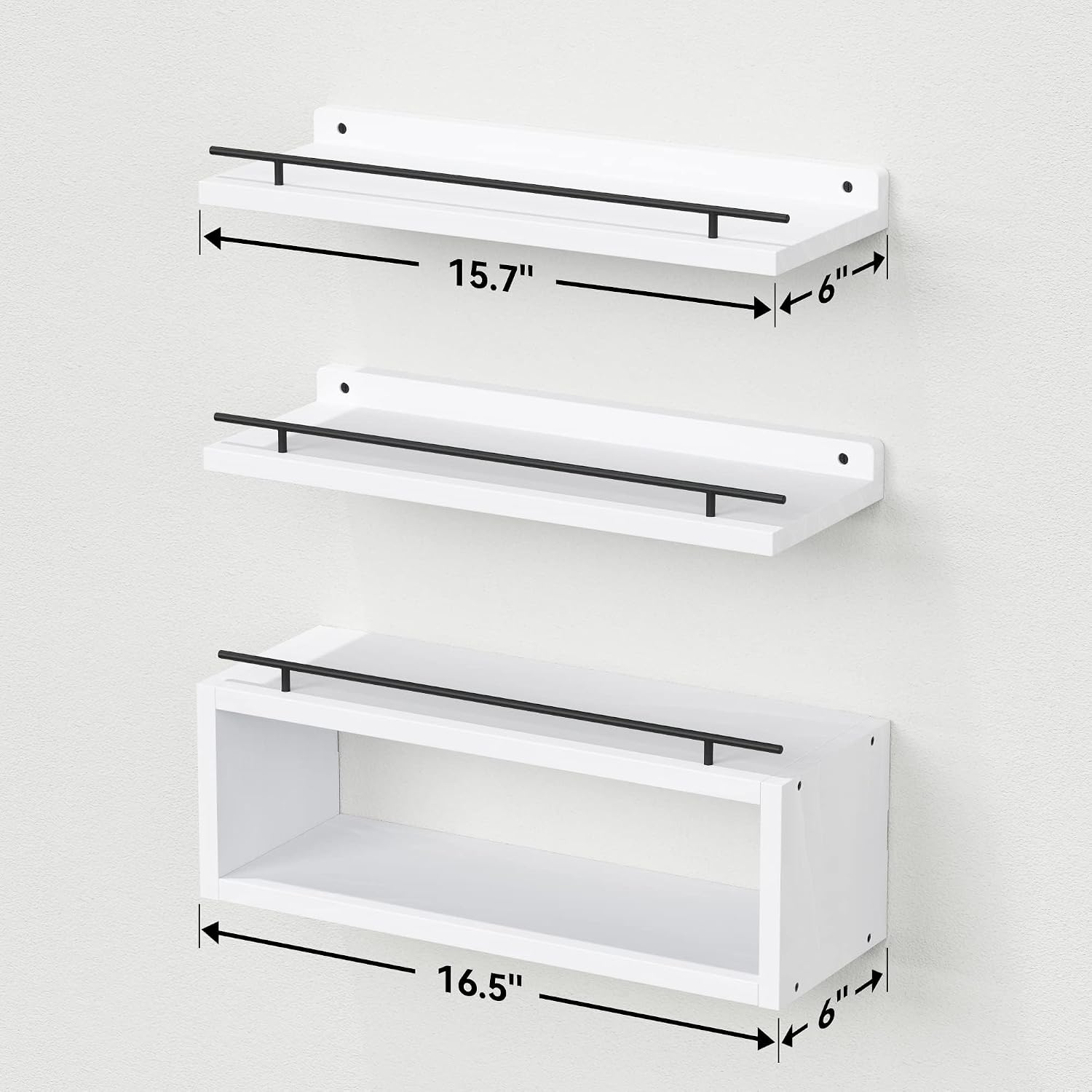 WOPITUES Estantes flotantes para pared con estante de cubo, estante...