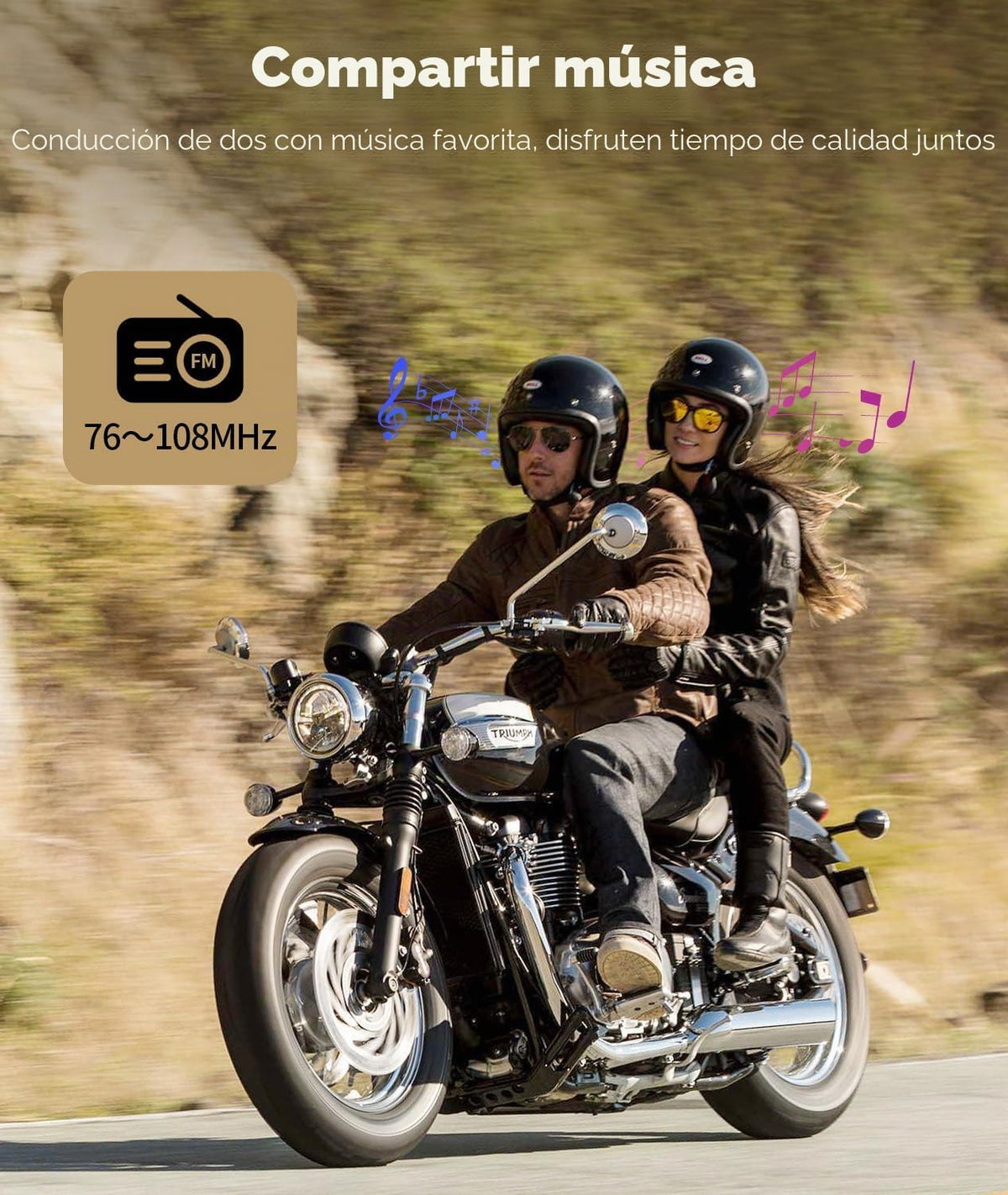 JESIMAIK Auriculares Bluetooth para motocicleta, sistema de comunic...