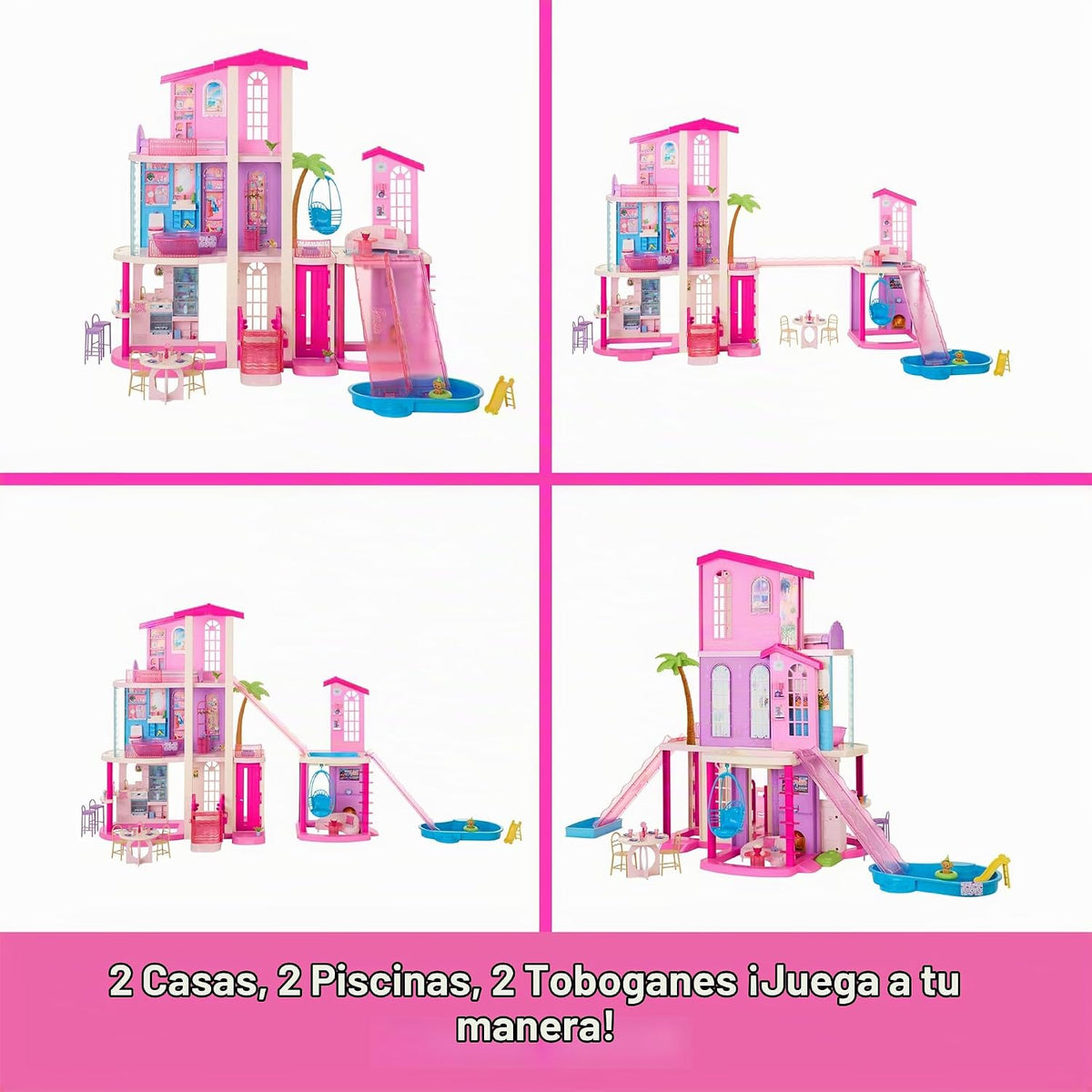 Barbie Casa de muñecas Dreamhouse | 43" de alto, ascensor, 9 ár...