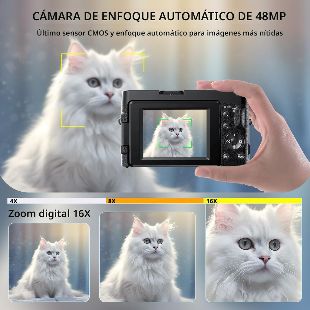 Duluvulu Cámara digital 4K para enfoque automático de fotografía, c...