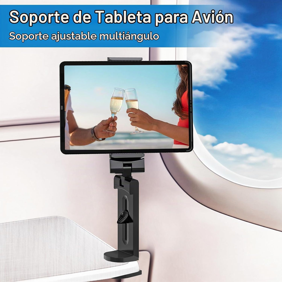 Elokipoe Soporte universal para tableta de avión, soporte de viaje,...