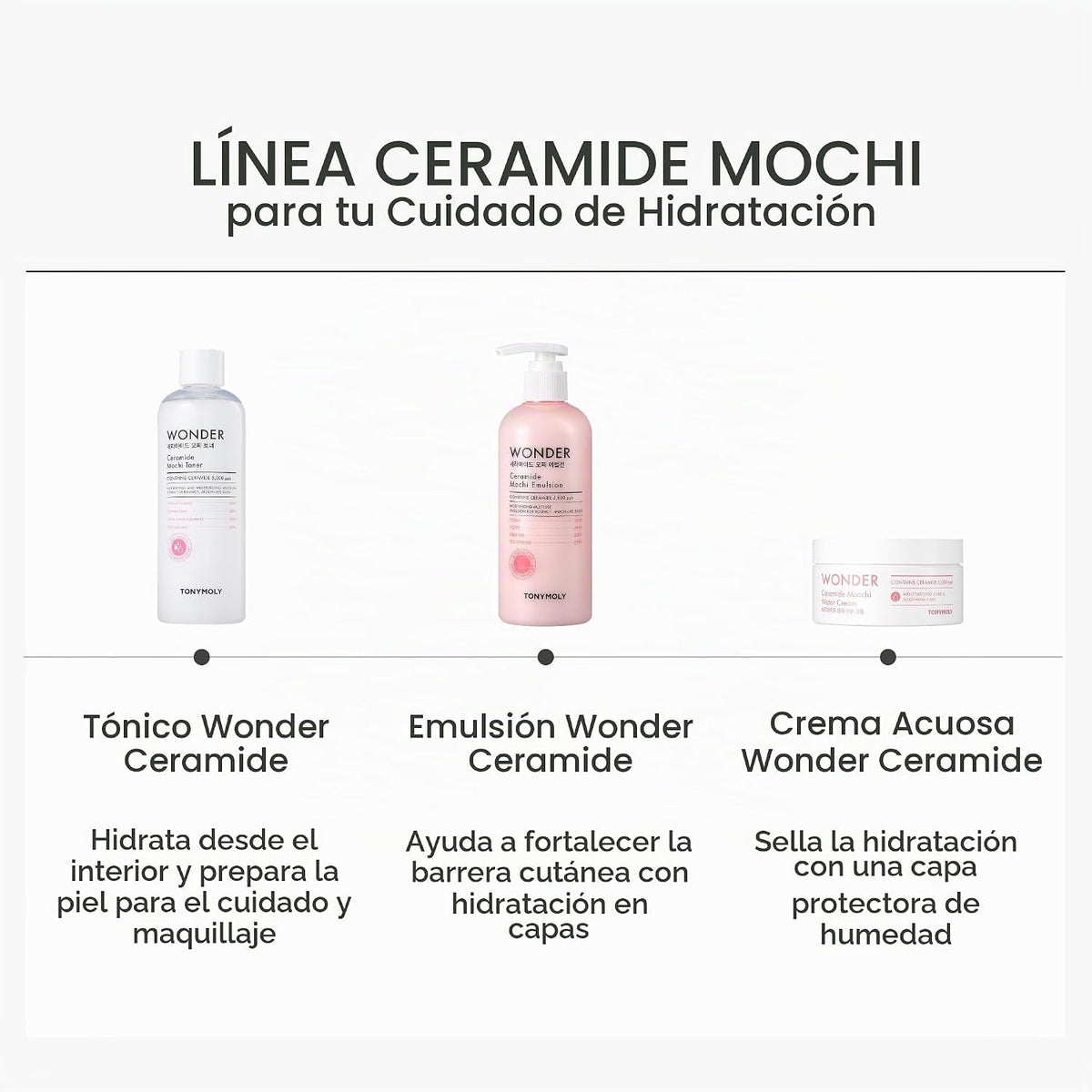 TONYMOLY Wonder Ceramide Mochi Tóner lechoso, tóner hidratante core...