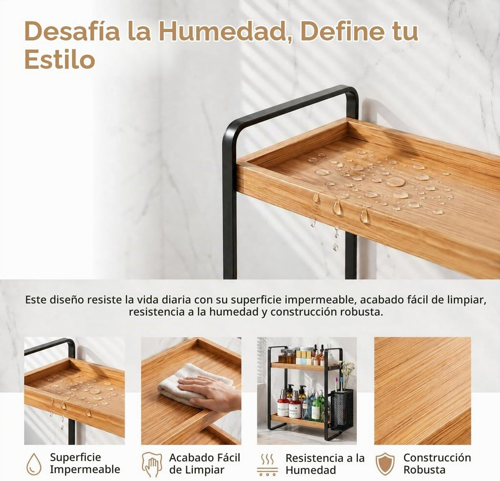 LEMIKKLE Organizador de mostrador de baño con cesta, organizadores...