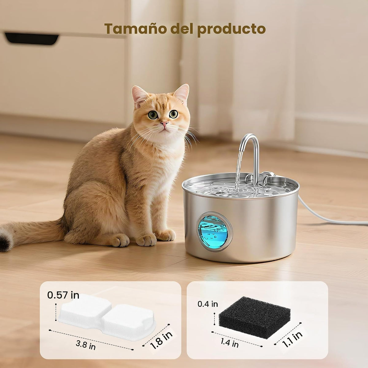 GIOTOHUN Filtros para fuente de agua para gatos: filtro de 40 fuent...
