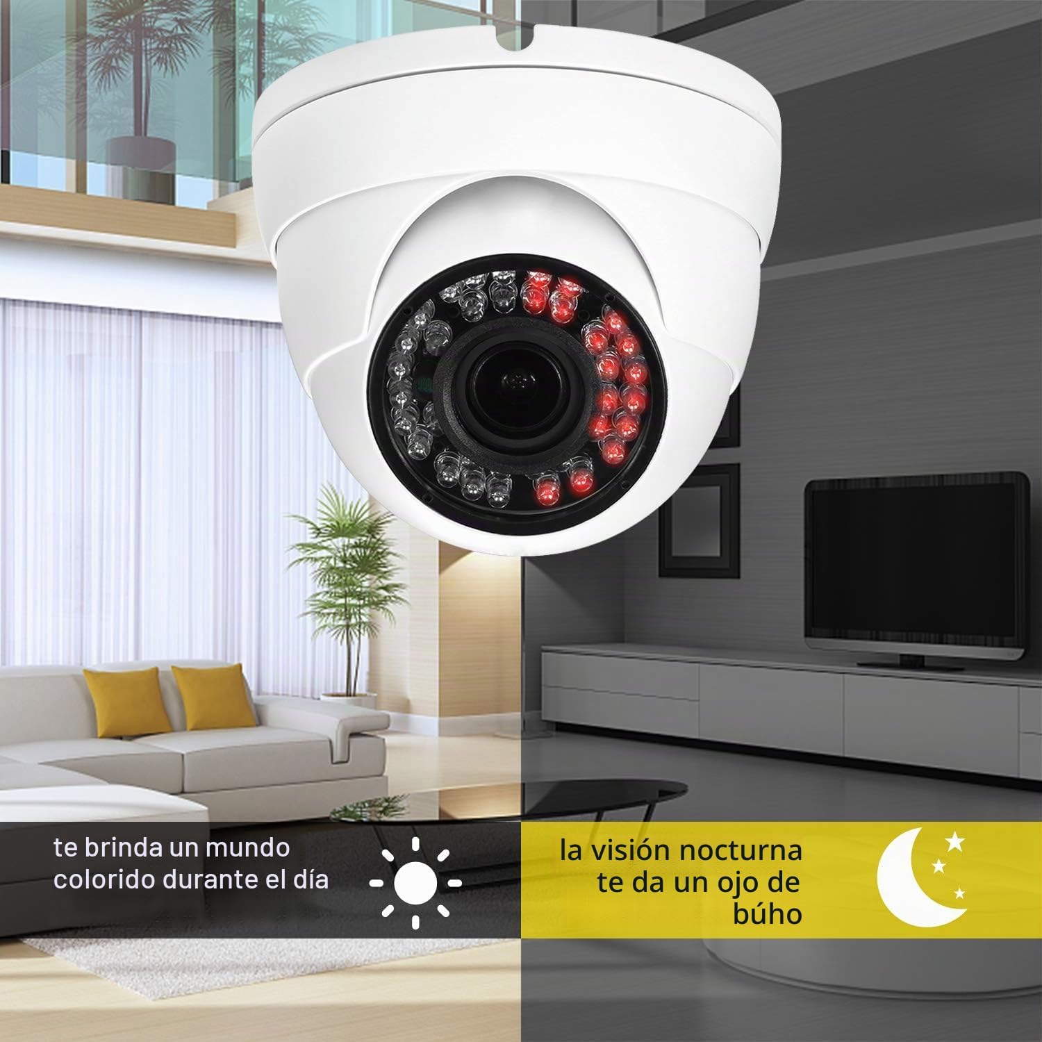 Cámara de seguridad domo CCTV analógica HD 1080P 4 en 1 (TVI\/AHD\/...