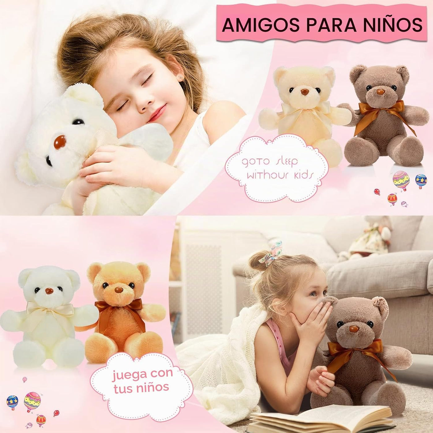Paquete de 10 osos de peluche a granel, recuerdos de fiesta de osos...