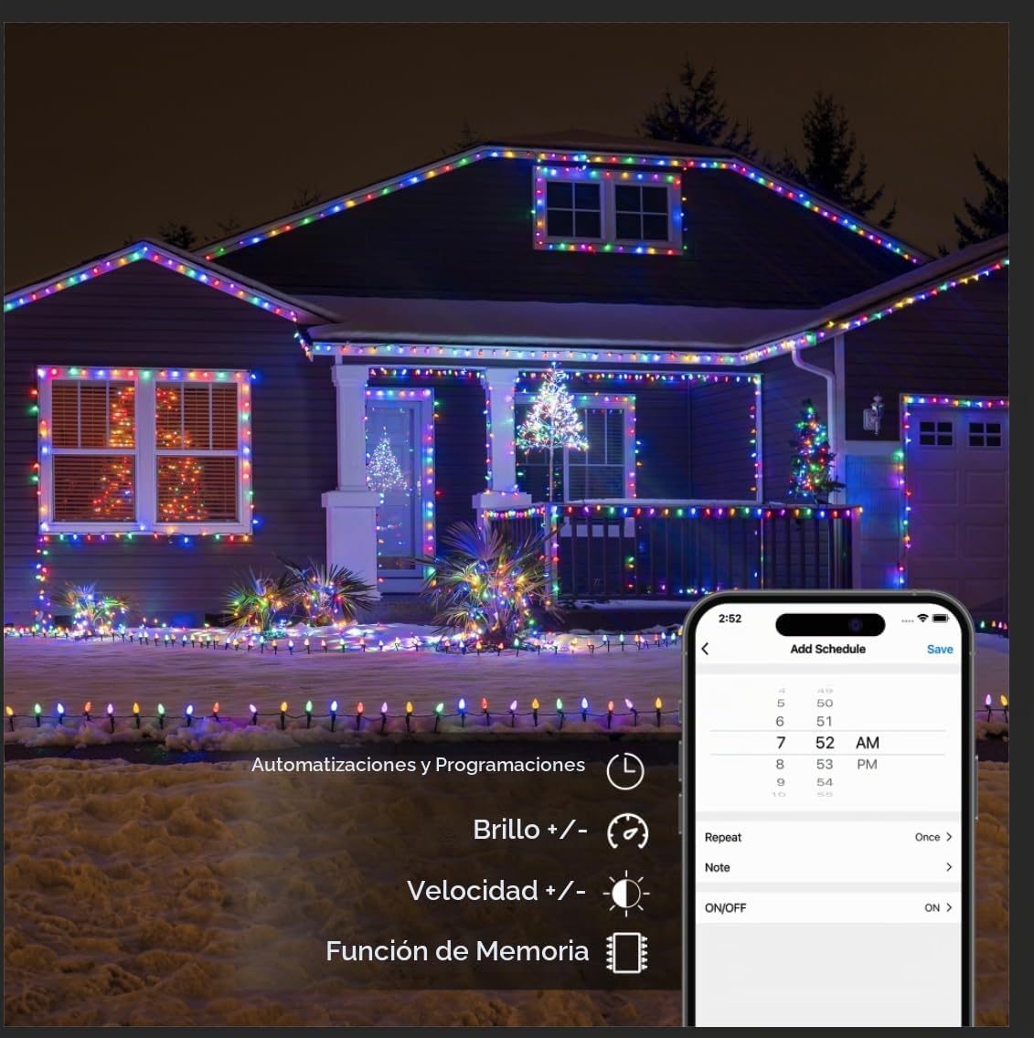 Brizled Luces de Navidad inteligentes C9 (no conectables, 39 pies,...