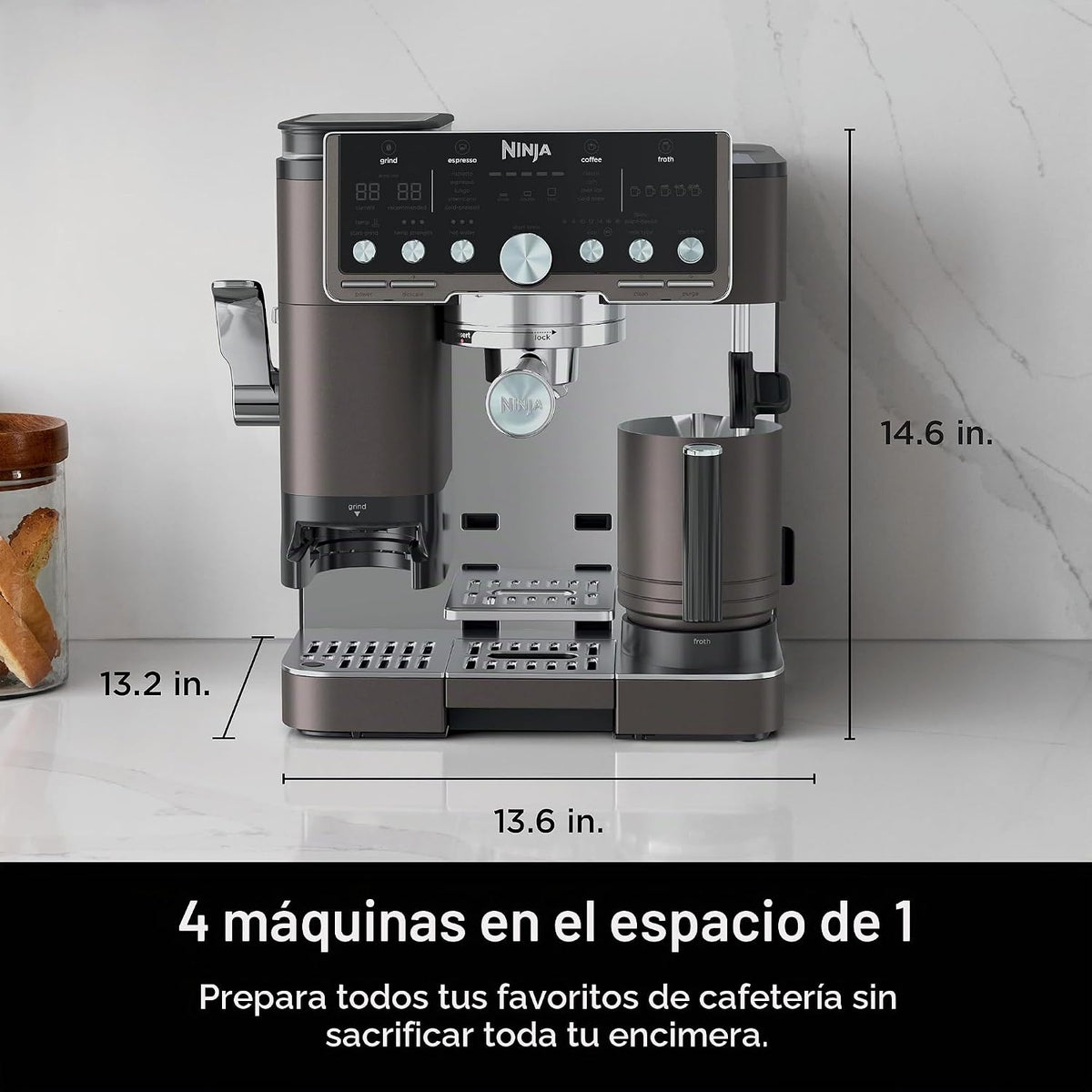 Ninja Luxe Café Pro Series, café expreso, cerveza fría, agua calien...