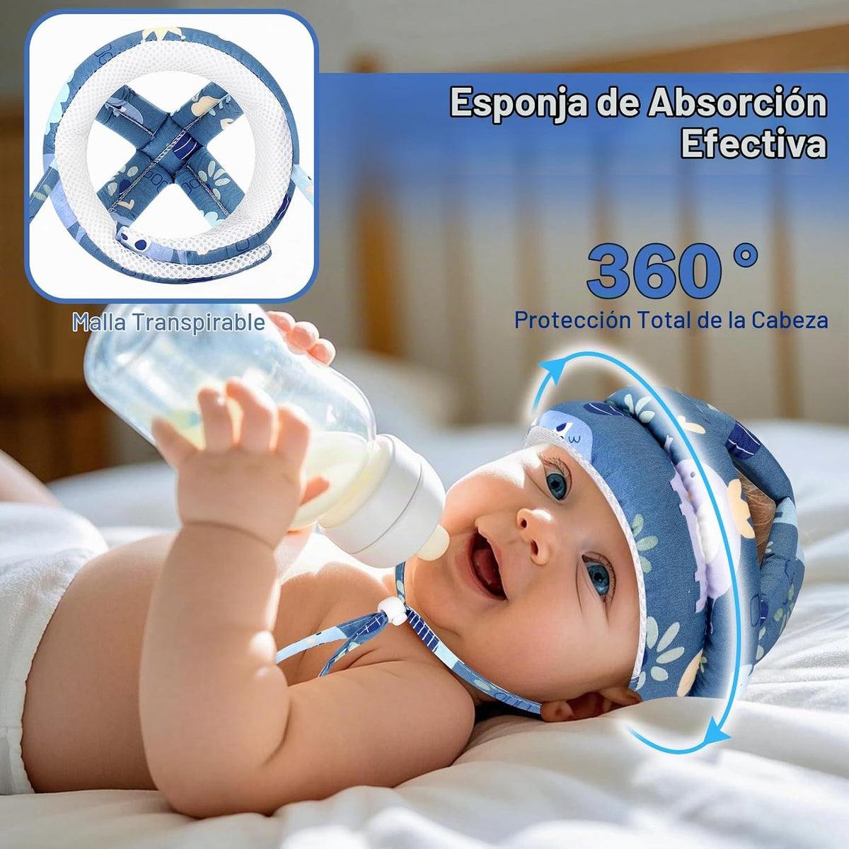 Accmor Casco de bebé para gatear caminando, protector de cabeza par...