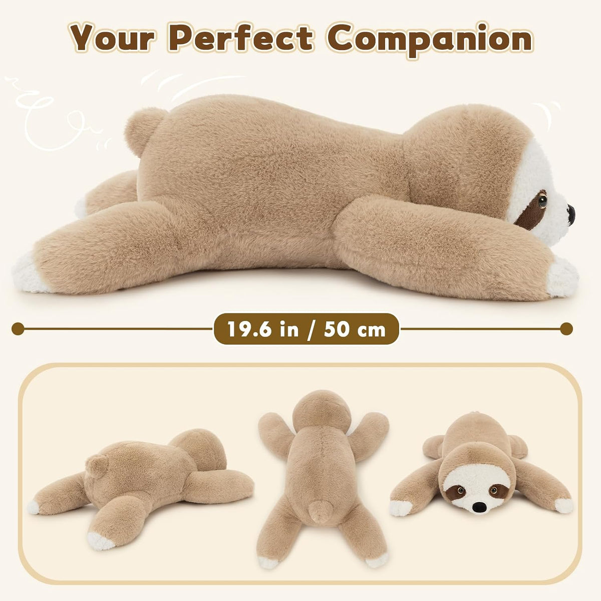 Tezituor Animales de peluche de perezoso de 2 libras, juguete grand...