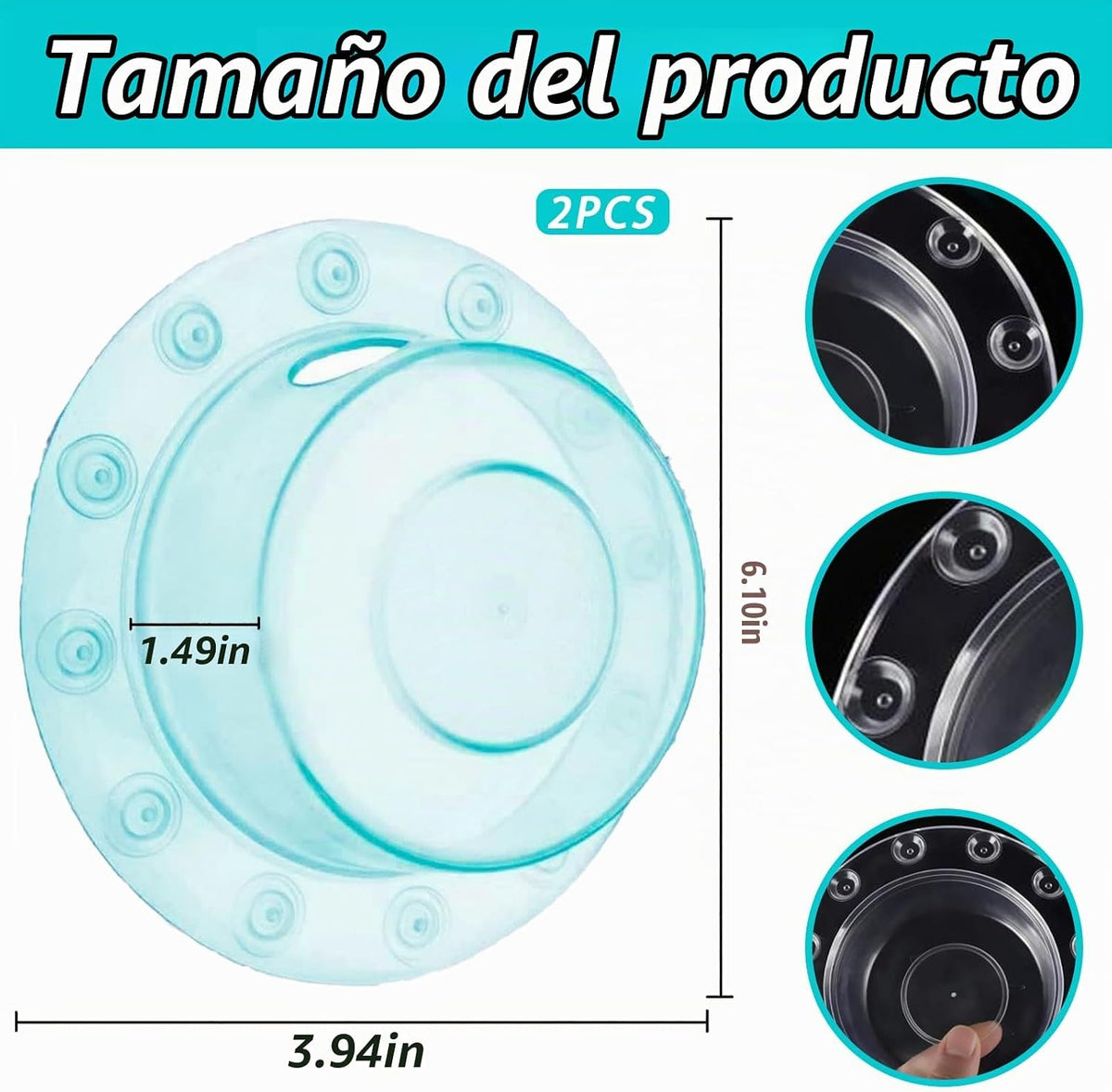 Houlishu 2 tapones de bañera de 6.1 pulgadas, tapón de PVC verde tr...
