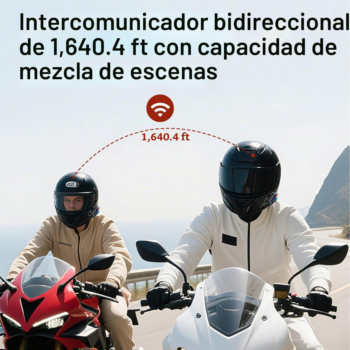 Paquete de 2 auriculares para casco de motocicleta, intercomunicado...
