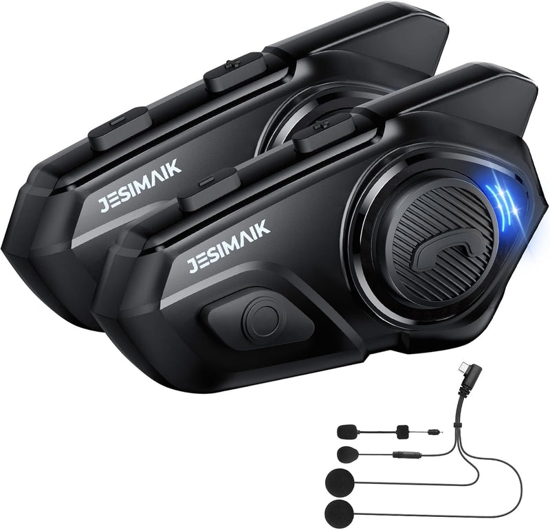 JESIMAIK Auriculares Bluetooth para Casco de Motocicleta, Sistema d...