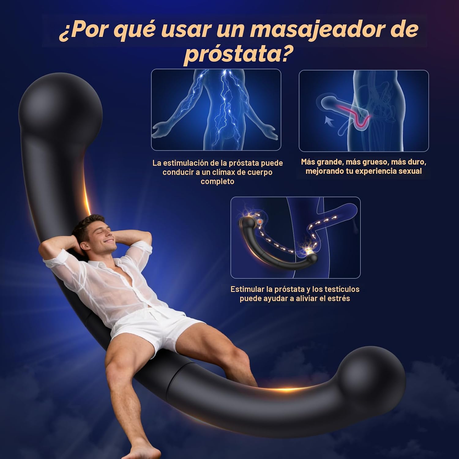 BEISAR Masajeador de próstata vibratorio, tapón anal para adultos,...