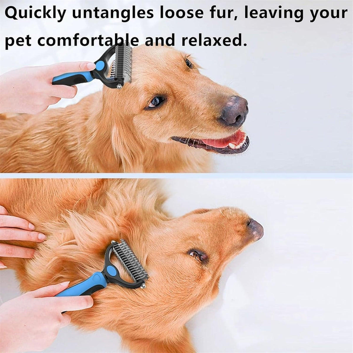 Pet Pro - Herramienta de aseo personal, cepillo para perros 2 en 1...