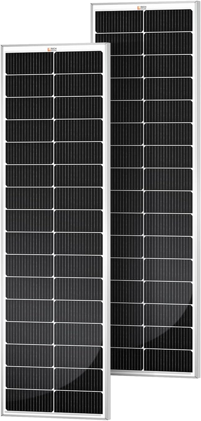 RICH SOLAR MEGA 100 Slim - Paquete de 2 paneles solares monocristal...