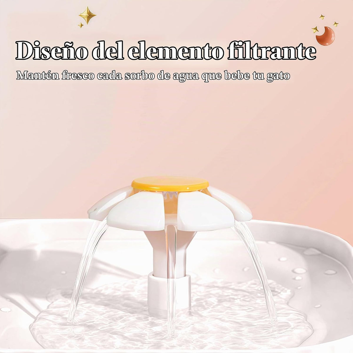 Marchul Fuente de agua para gatos y cuenco de comida de acero inoxi...