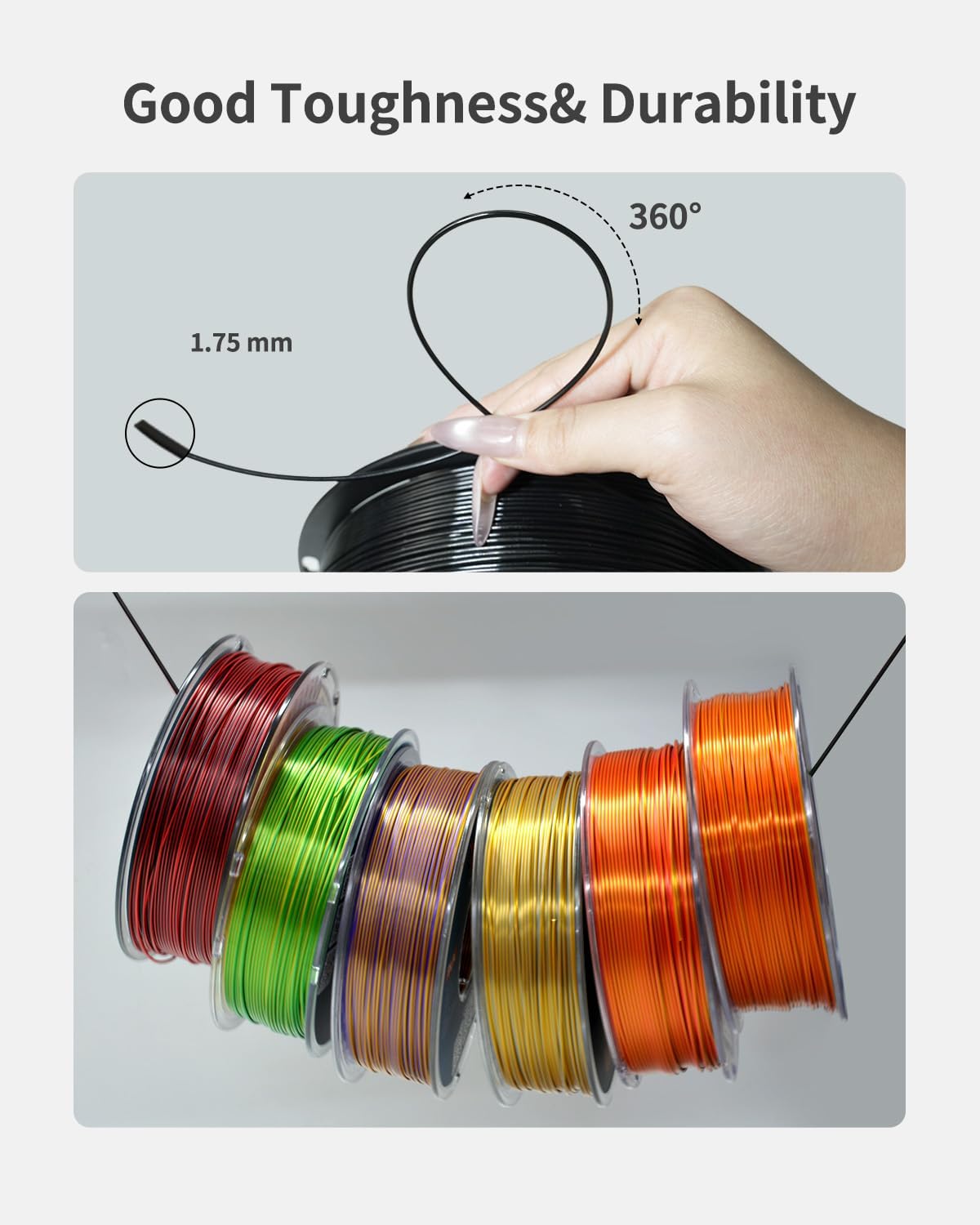 XZN - Filamento PETG negro de 1.75mm para impresora 3D, filamento P...