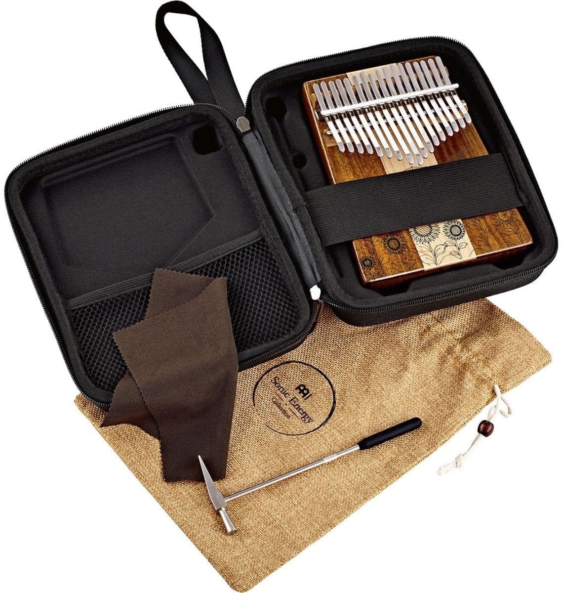 Piano de pulgar Kalimba, 17 teclas, incluye martillo de afinación y...