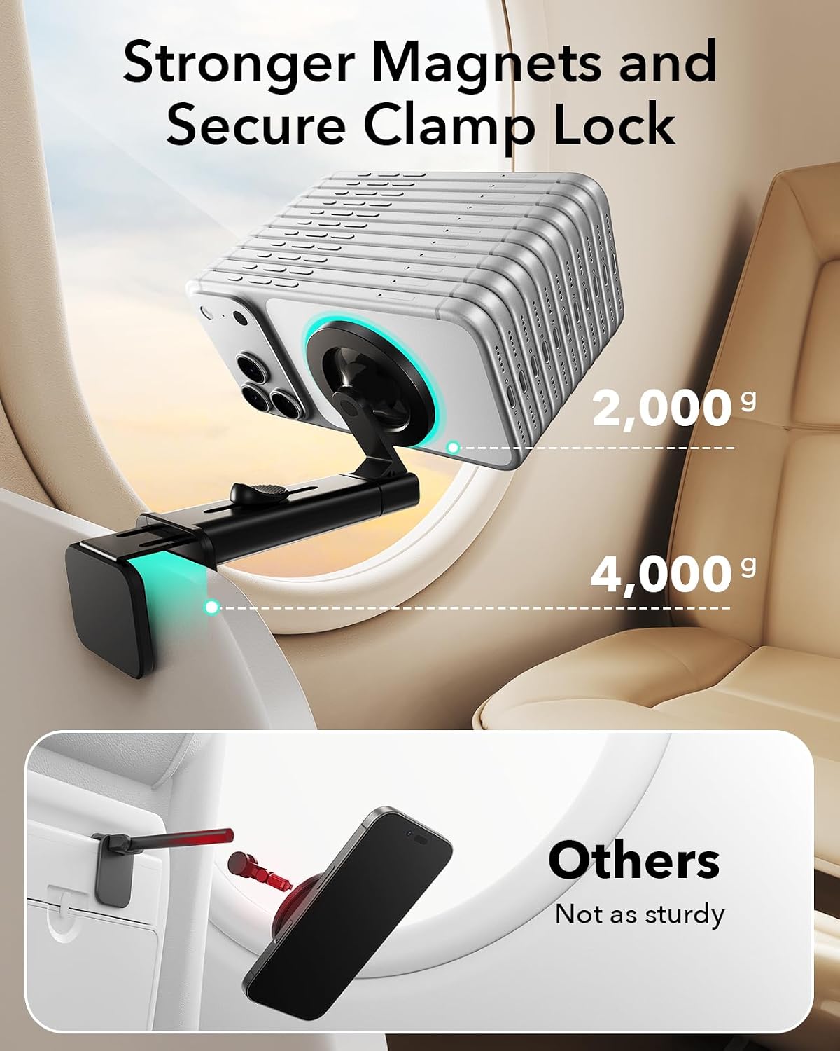 ESR - Soporte para teléfono MagSafe Airplane para iPhone 18 Pro\/Pr...
