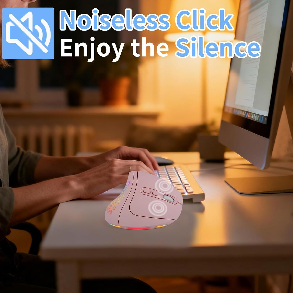 Ratón vertical ergonómico, mouse inalámbrico Bluetooth, 7 ratones r...
