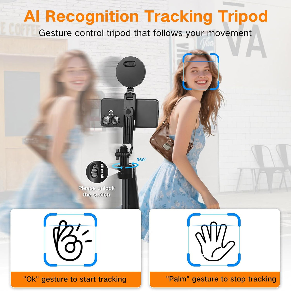 Zarcaco Kit profesional de vlogging para iPhone\/Android, trípode d...