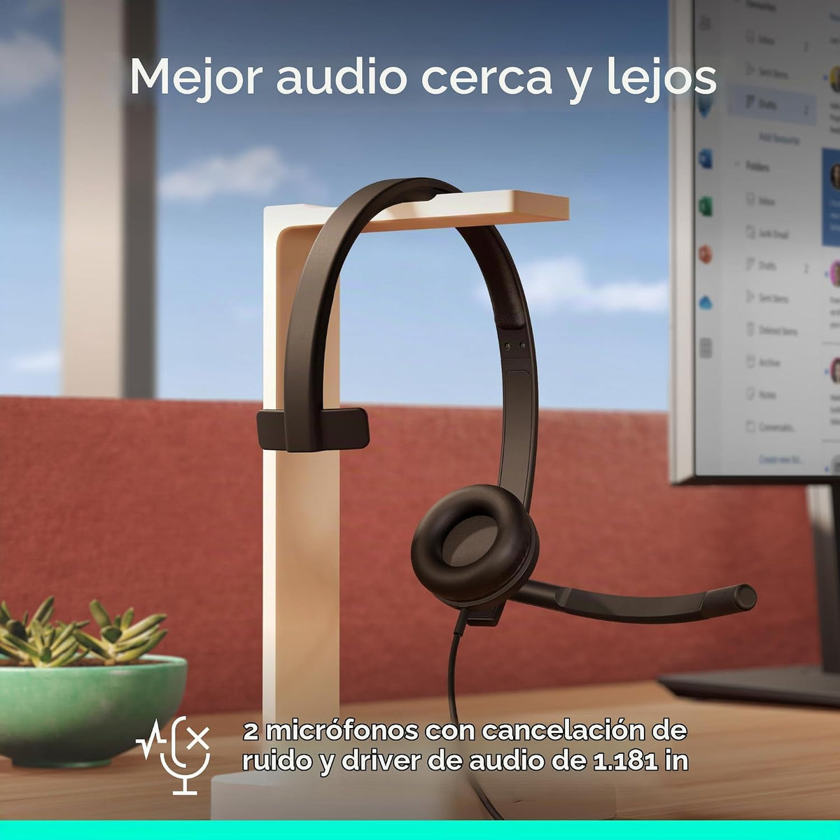 Logitech Auriculares USB H570e con micrófono, PC y Mac - Negro | Co...