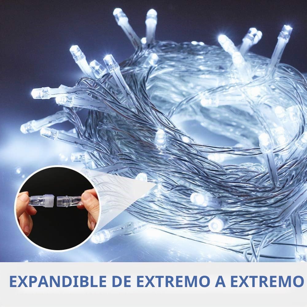 VTECHOLOGY 66 pies 200 LED luces blancas para árbol de Navidad al a...