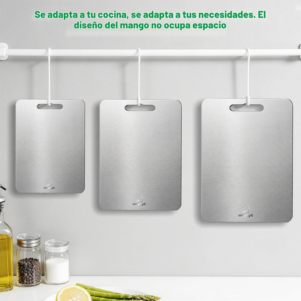 Wekayli Juego de 3 tablas de cortar de titanio 100% puro para cocin...