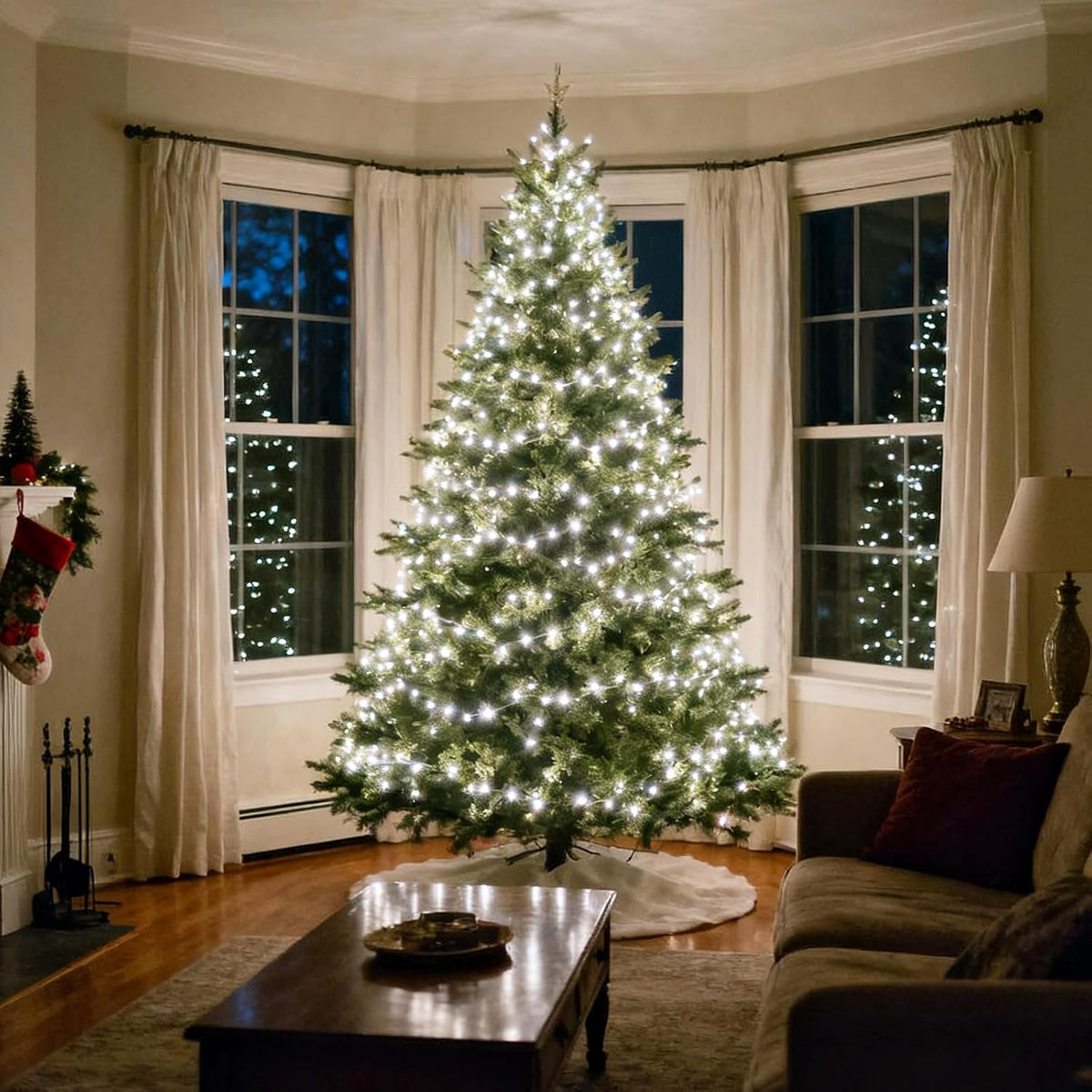 VTECHOLOGY - 500 luces LED blancas para árbol de Navidad, luces par...