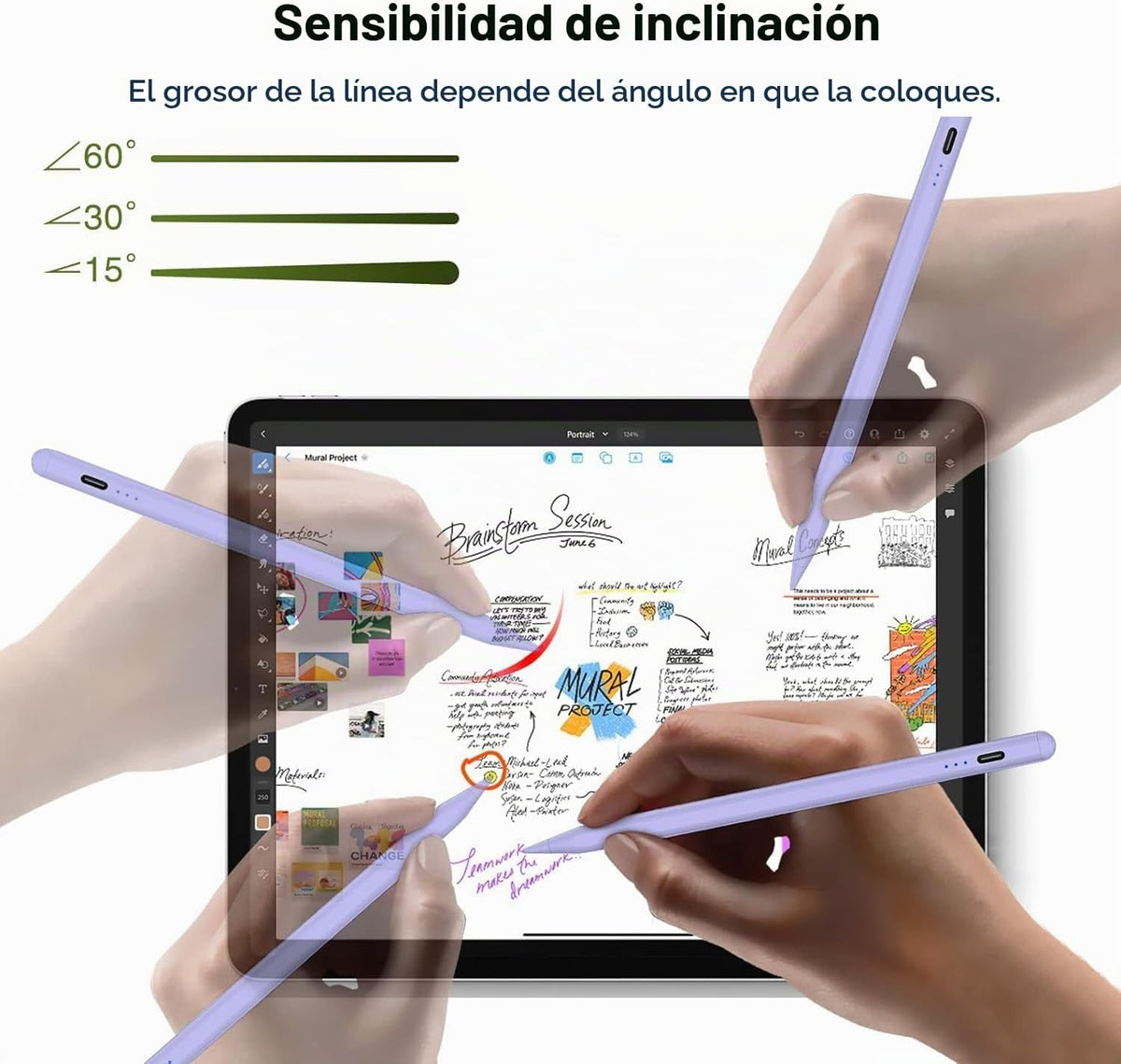 Lápiz capacitivo para iPad (2025-2018), sensibilidad de inclinación...
