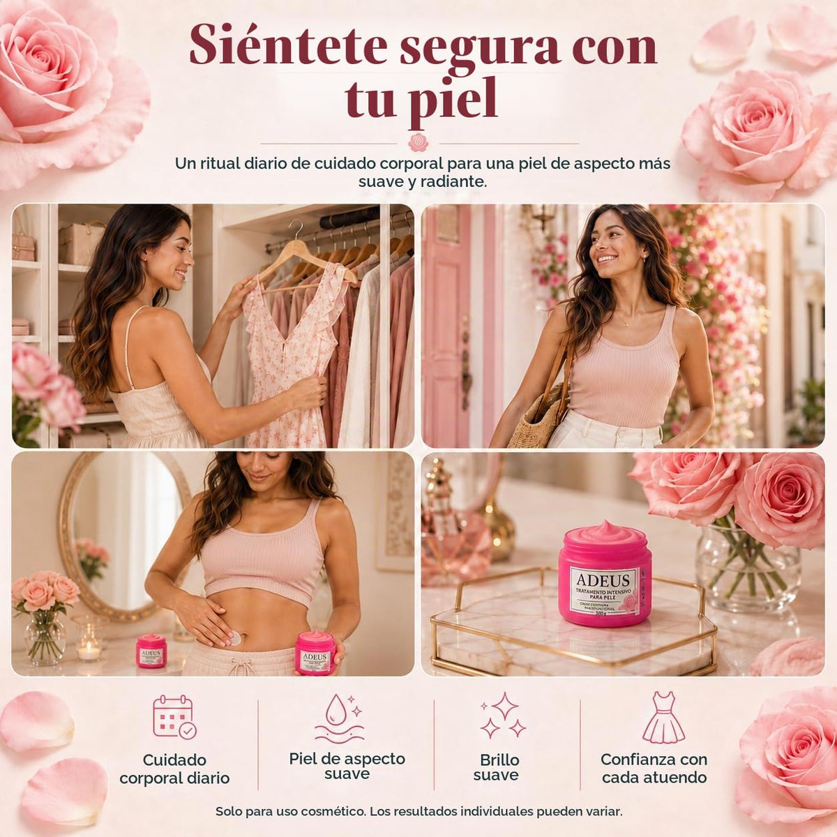 Crema Rosa Para Estrías, Crema Intensiva Crema ADEUS Para Estrías,...