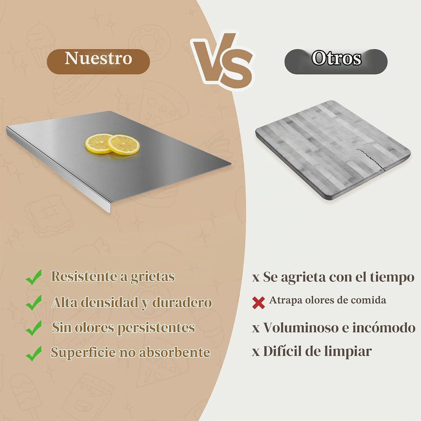 Juego de 2 tablas de cortar de acero inoxidable, juego de 2 tablas...