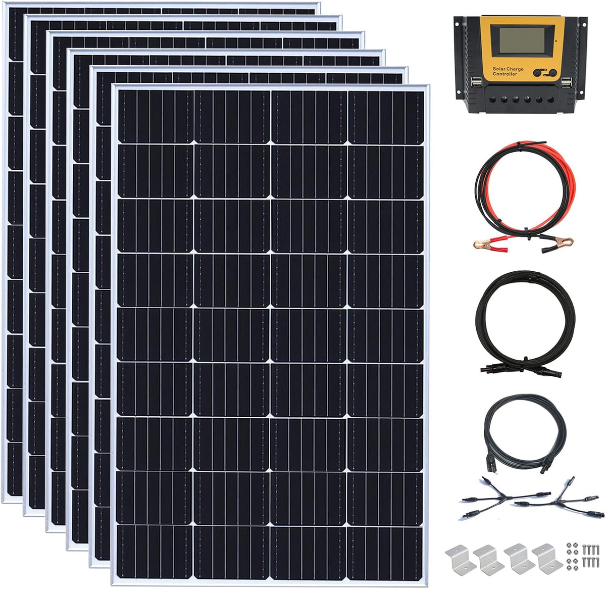 WUZECK Kit de panel solar de 900 vatios y 24 voltios, módulo monocr...
