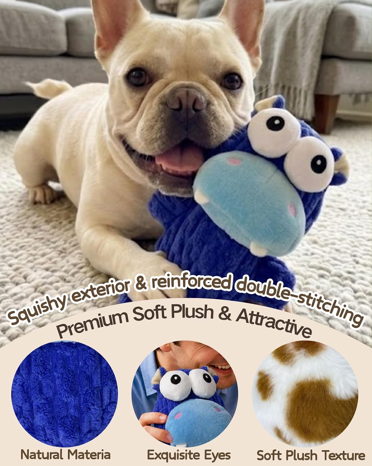 BoYoYo Paquete de 5 juguetes chirriantes de felpa para perros peque...