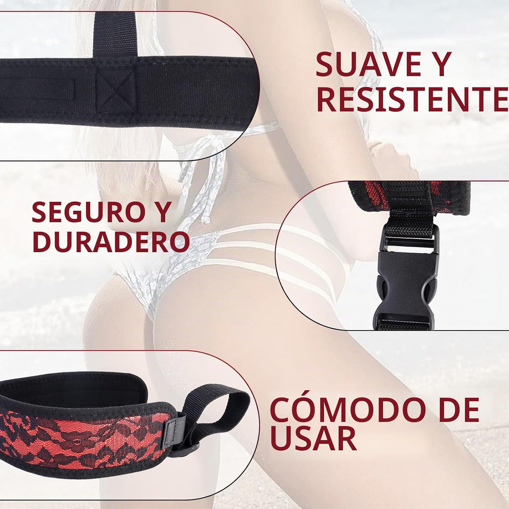 BDSM - Juego de sujetadores de cuello a muñeca, esposas detrás de l...