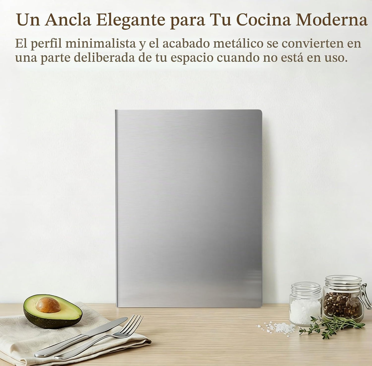 Tabla de cortar de acero inoxidable con labio, antideslizante para...