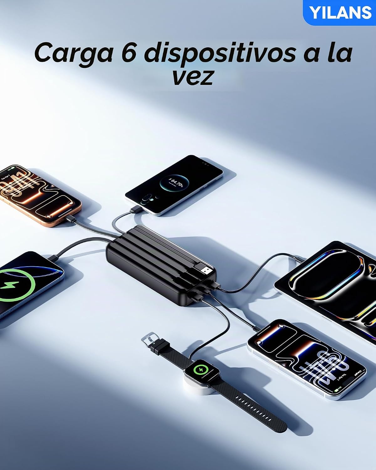 Cargador portátil, cargador de batería de 50000 mAh, cable integrad...