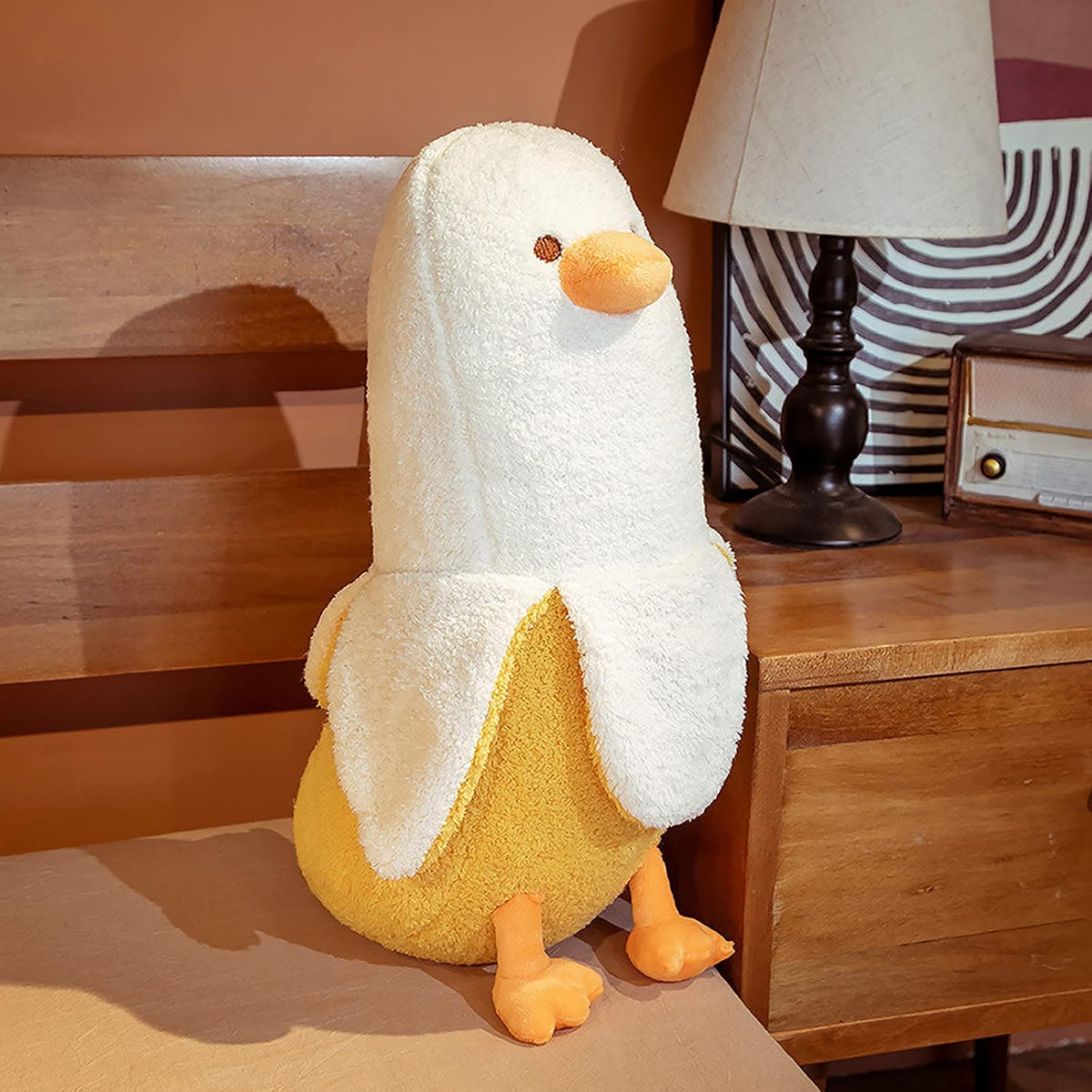 PEACH CAT Peluche de pato de plátano, lindo peluche para abrazar, p...