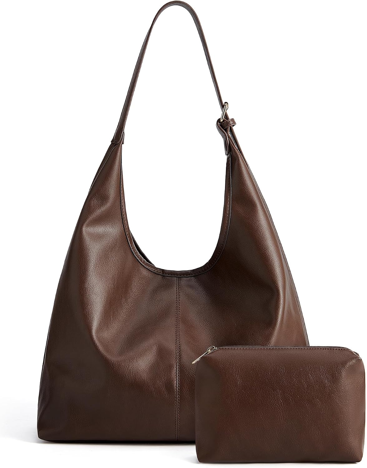 Missnine Bolsos Hobo de cuero vegano para mujer, bolso de hombro su...