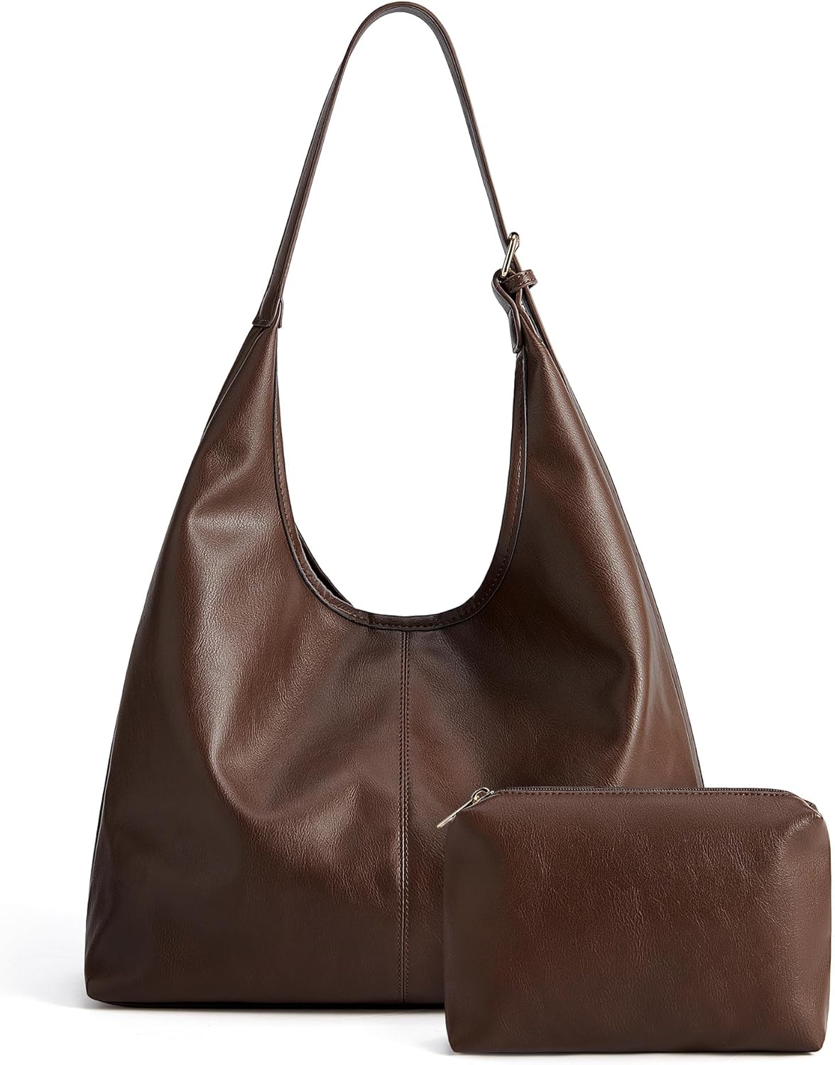 Missnine Bolsos Hobo de cuero vegano para mujer, bolso de hombro su...