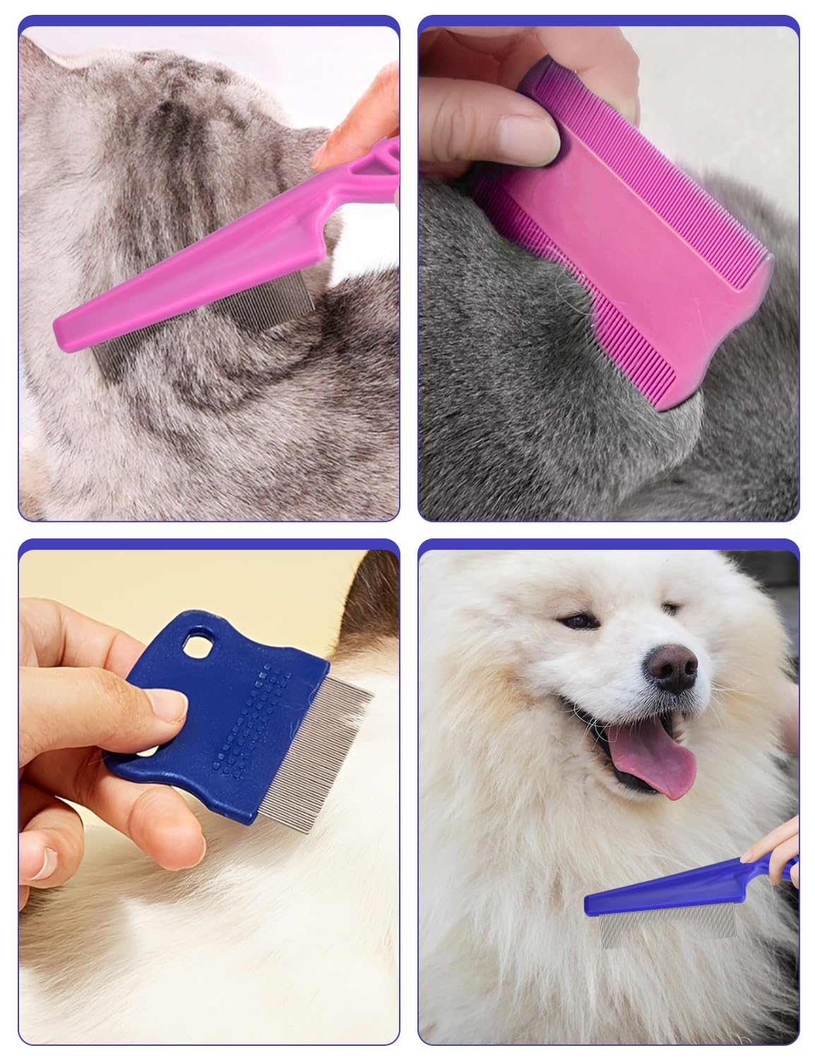 Peine antipulgas para gatos y perros, paquete de 6 peines de aseo p...