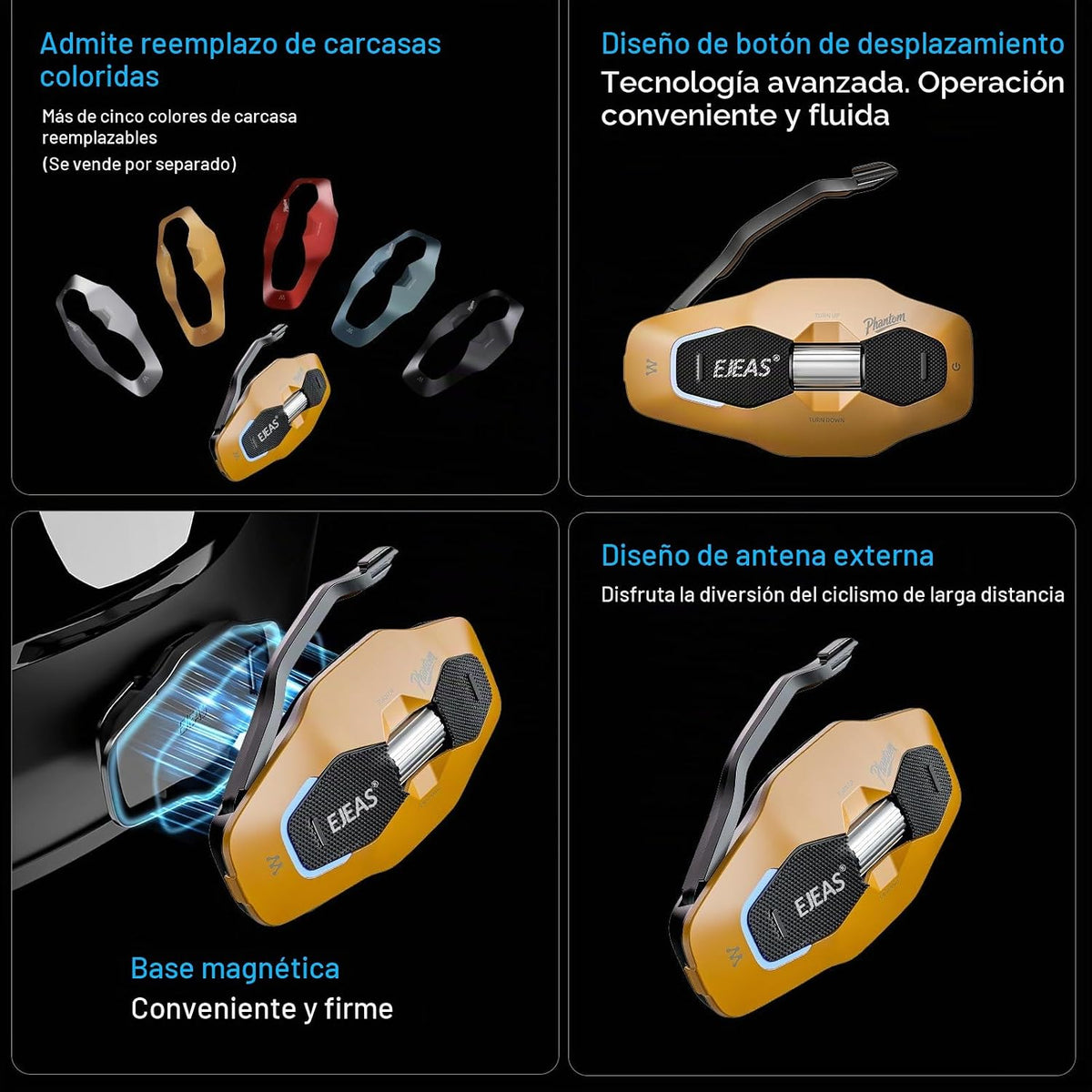 iSunergy X10 - Auriculares Bluetooth para casco de motocicleta, int...