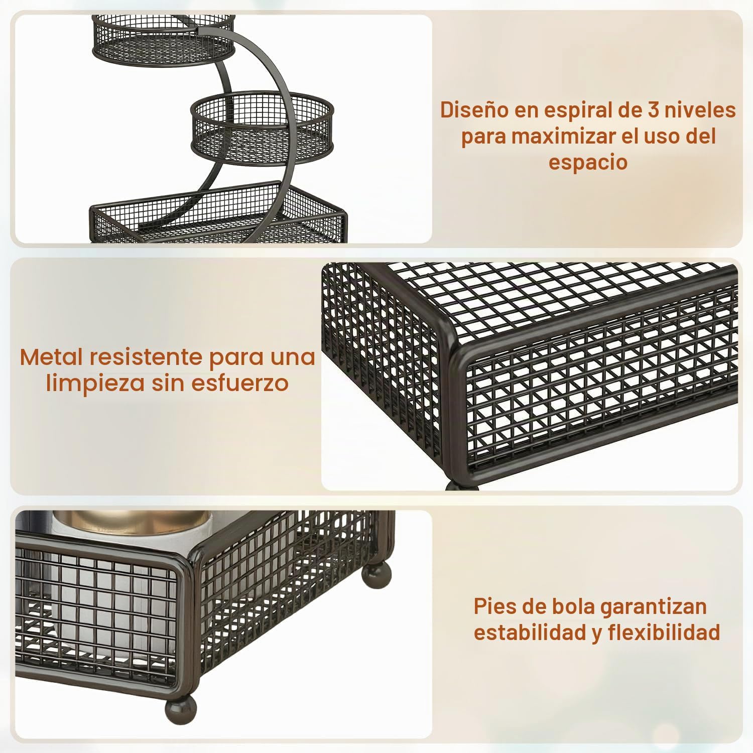 Organizador de maquillaje para tocador, 3 niveles de baño, dormitor...
