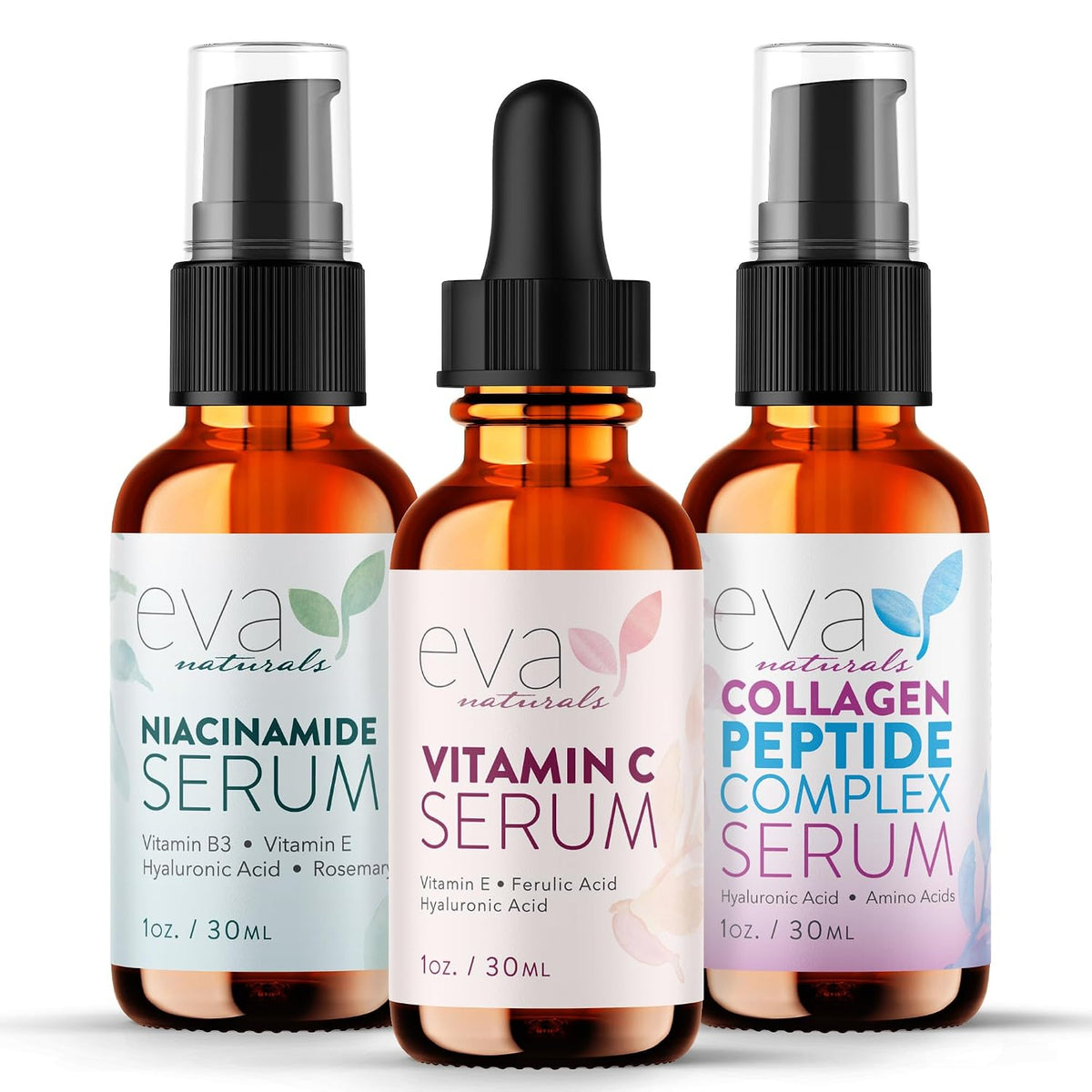 Eva Naturals Paquete de suero Firm &amp; Glow - Vitamina C, péptido...
