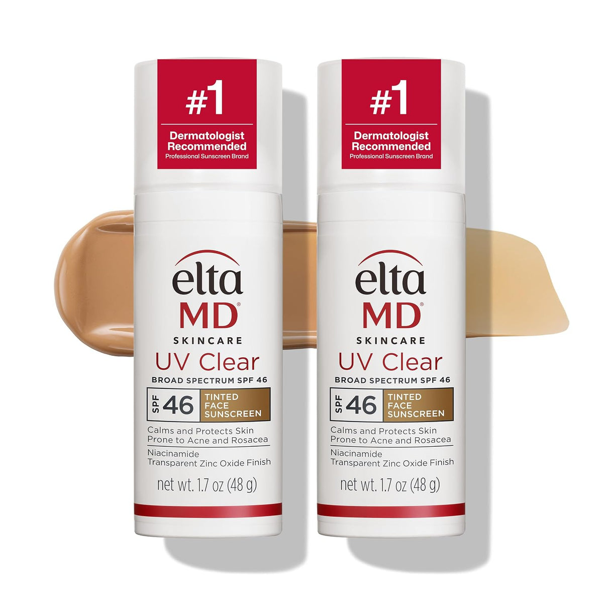 Protector solar facial transparente UV EltaMD con óxido de zinc, si...