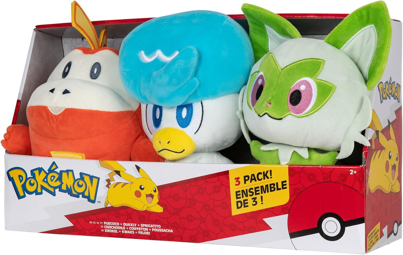 Pokémon Pack de 3 peluches del primer compañero de Paldea - Peluche...