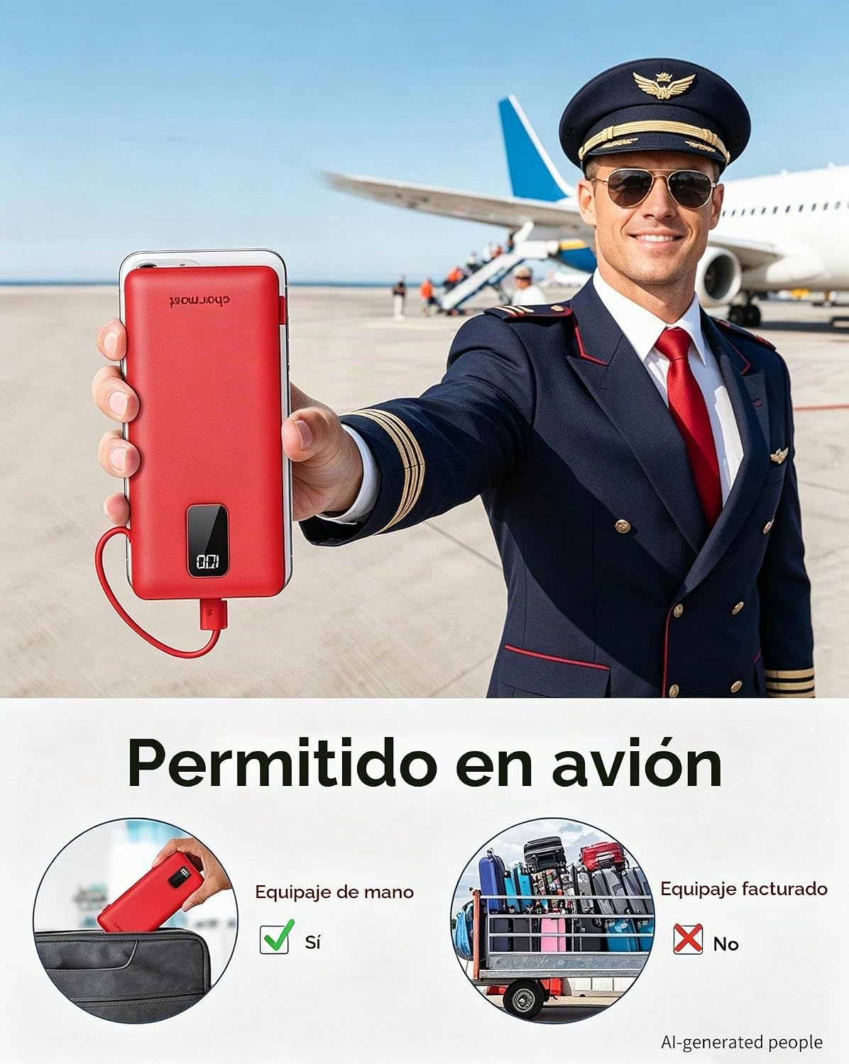 charmast Banco portátil 10000mAh del poder del cargador con el ench...