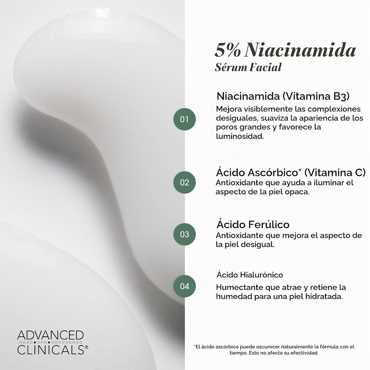 Advanced Clinicals Crema iluminadora de vitamina C + suero de niaci...